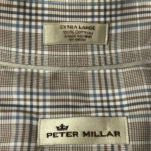 Peter Millar Men’s Plaid Button Down Long Sleeve Shirt XL - Picture 5 of 5